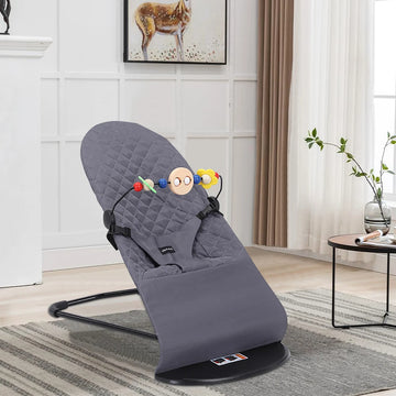 Foldable Baby Rocking Chair with Toys and Recliner