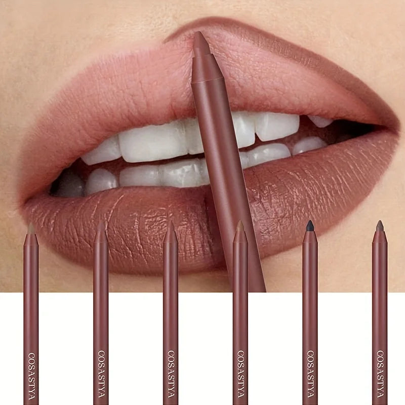 6-Color Waterproof Matte Lip Liner Set