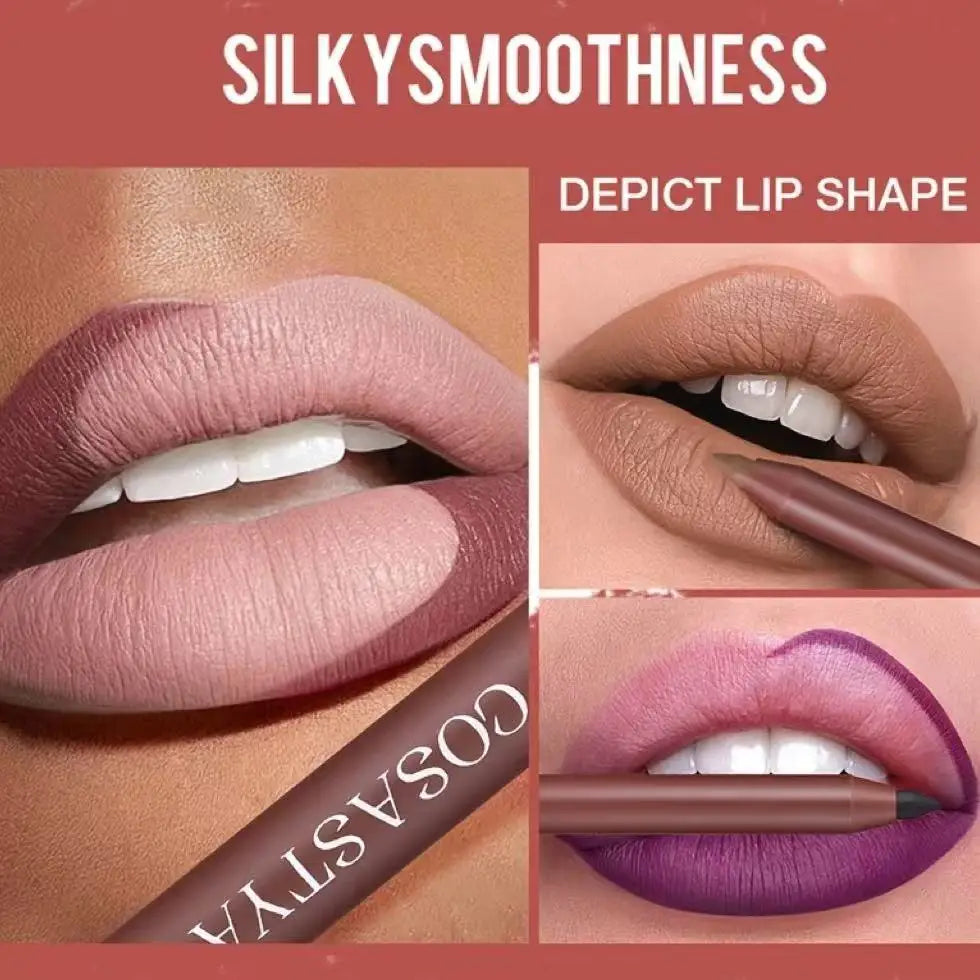 6-Color Waterproof Matte Lip Liner Set