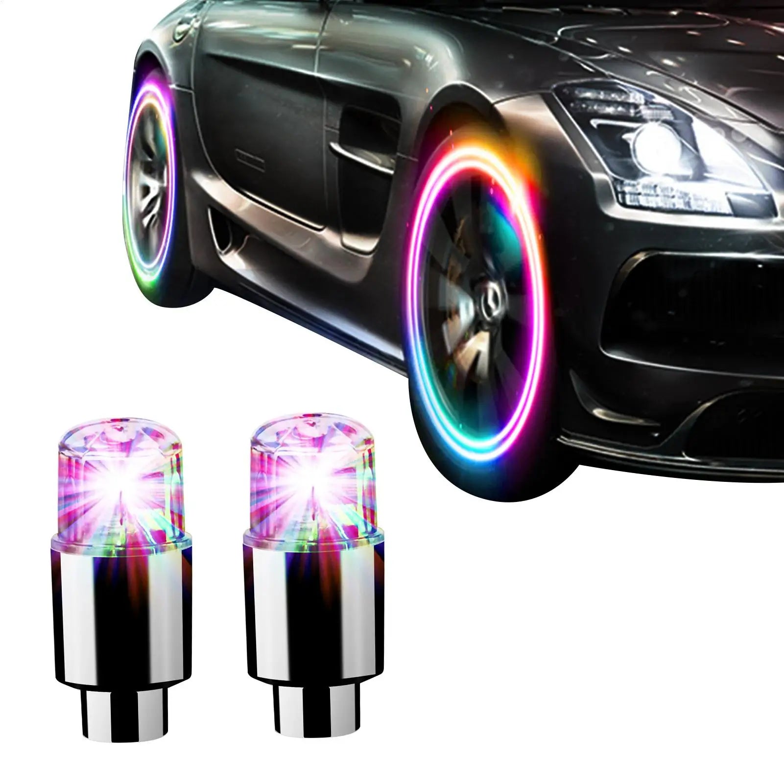 Universal LED Wheel Valve Lights for Cars, Bikes & Motorcycles