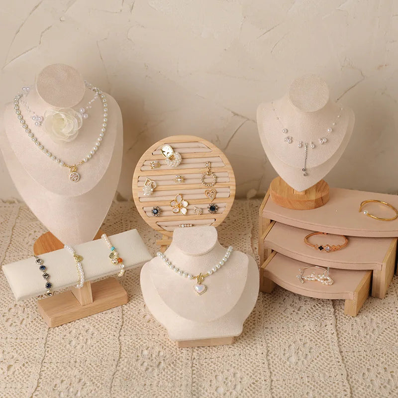 Wood Jewelry Display Stand & Organizer Rack