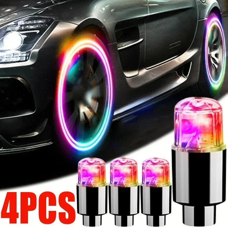 Universal LED Wheel Valve Lights for Cars, Bikes & Motorcycles