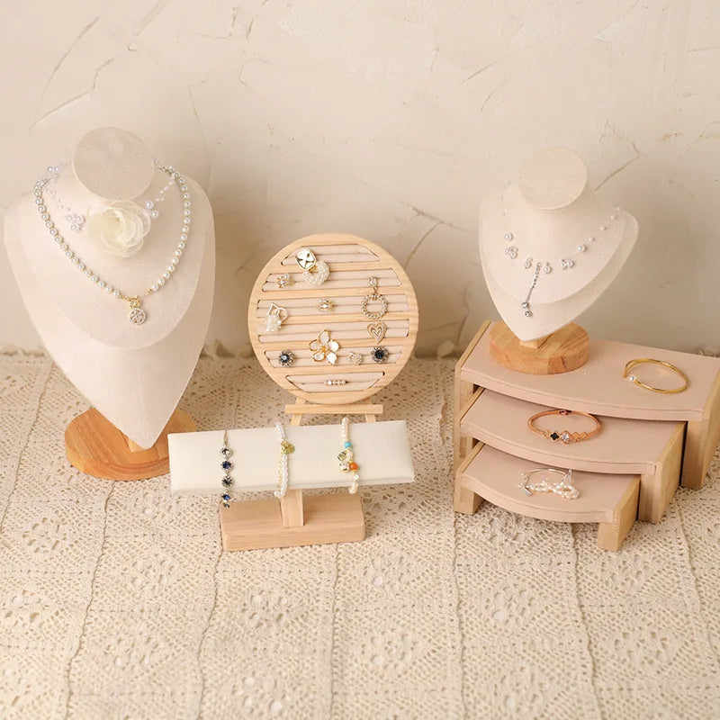 Wood Jewelry Display Stand & Organizer Rack
