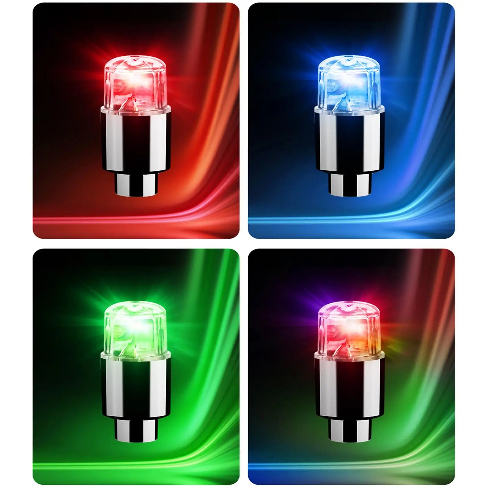Universal LED Wheel Valve Lights for Cars, Bikes & Motorcycles