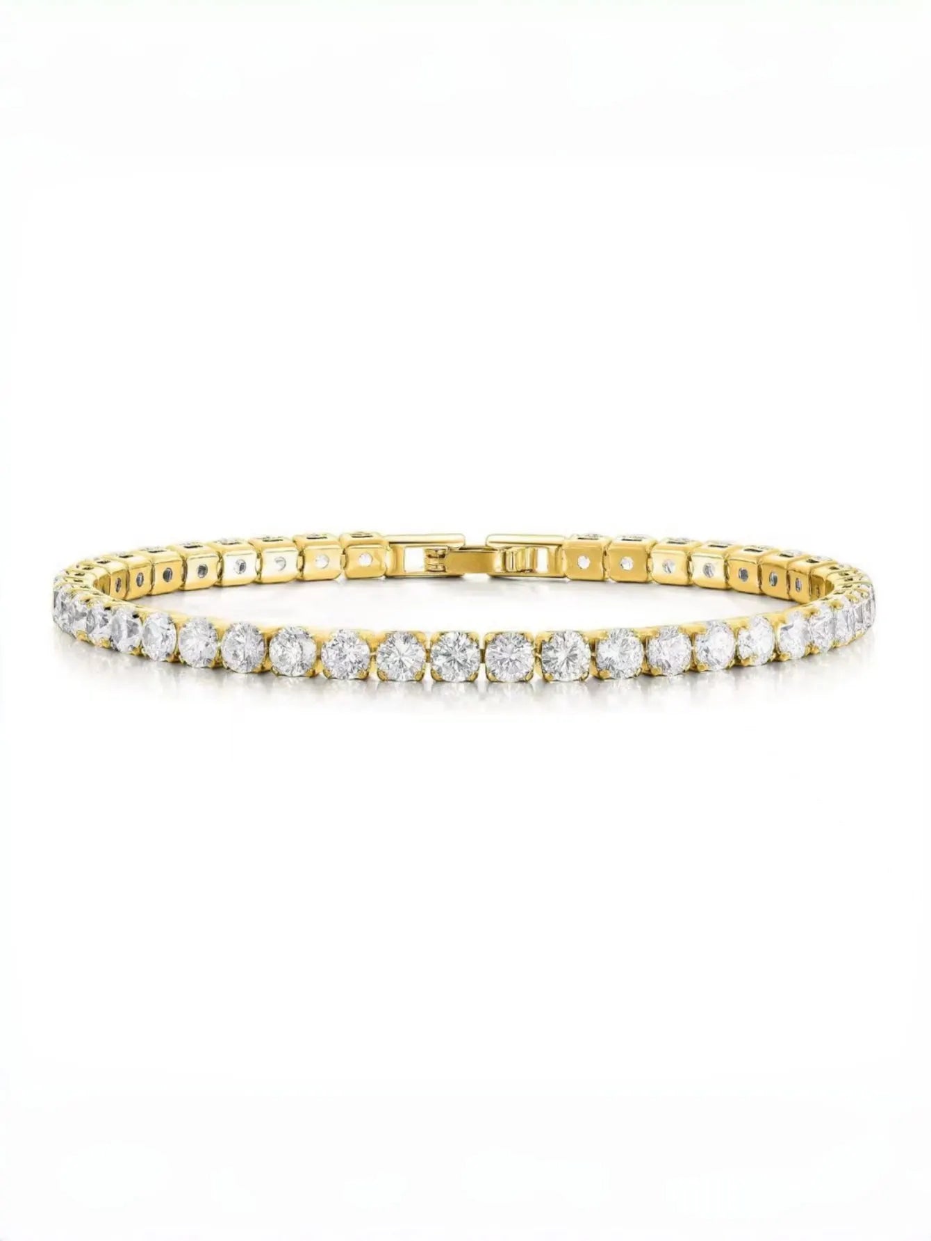 Full Diamond Zircon Tennis Bracelet – Stainless Steel