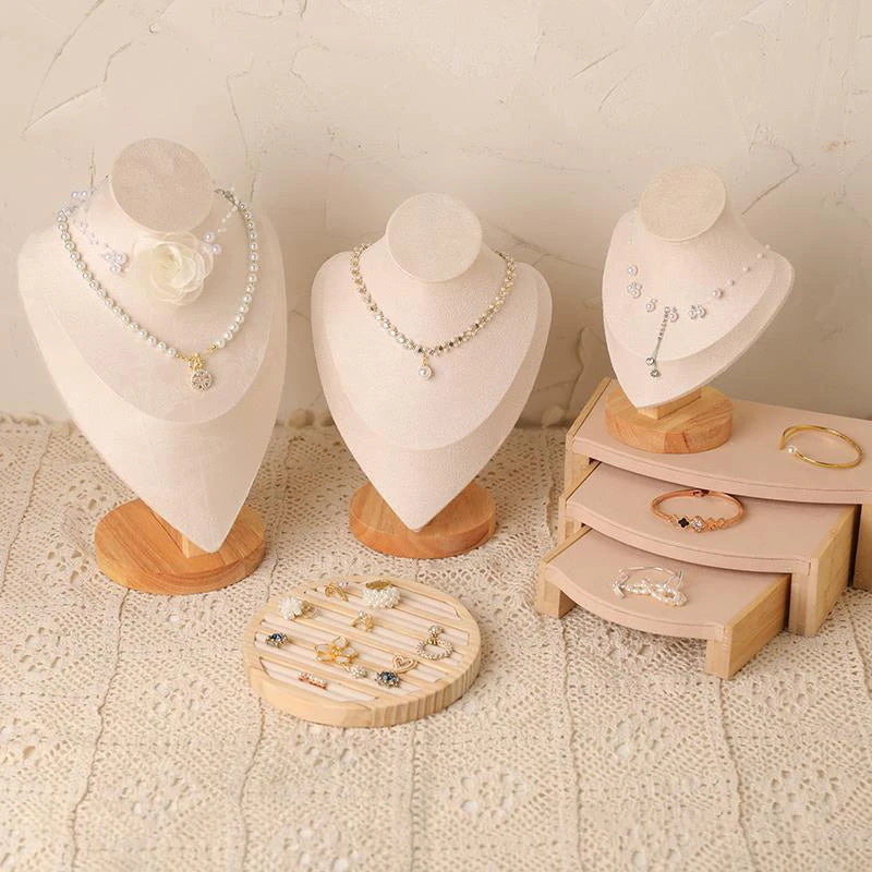 Wood Jewelry Display Stand & Organizer Rack