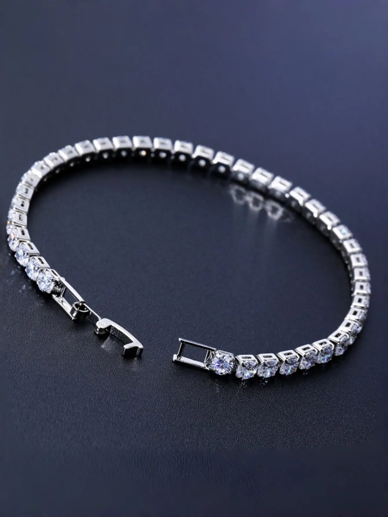 Full Diamond Zircon Tennis Bracelet – Stainless Steel