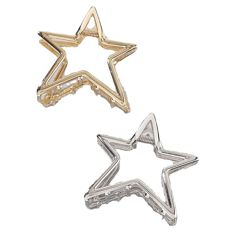 Hollow Star Metal Shark Hair Clip