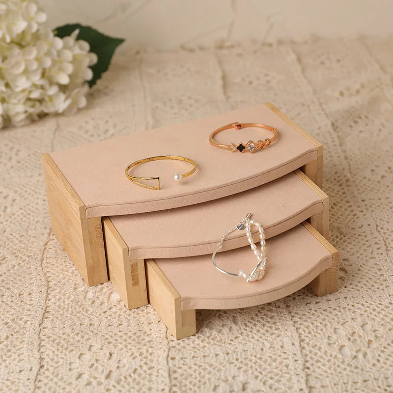 Wood Jewelry Display Stand & Organizer Rack