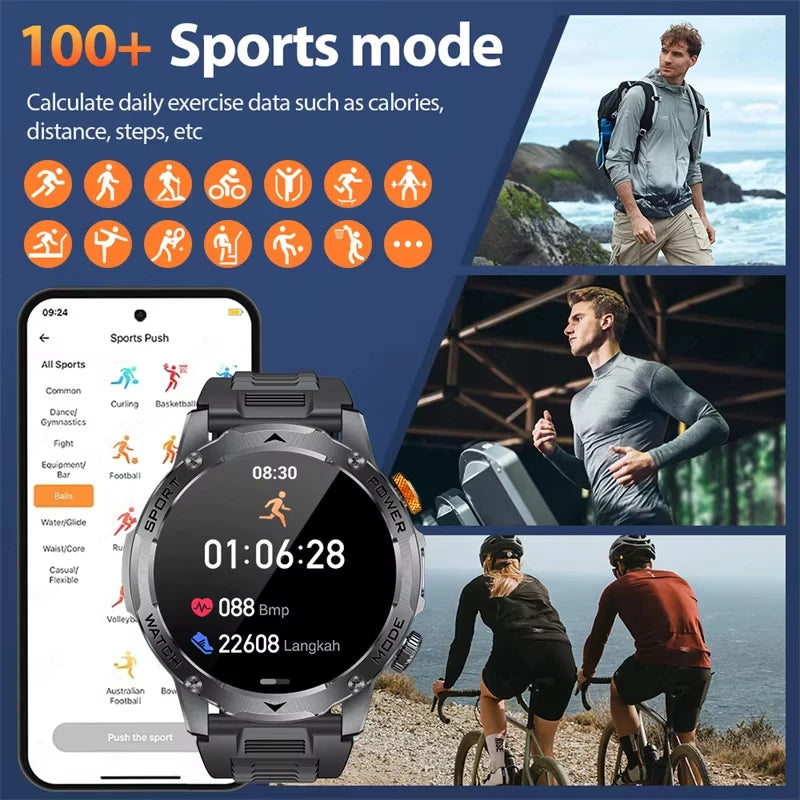 Men's Smartwatch 1.7" – 1000mAh Bluetooth & IP68 Waterproof