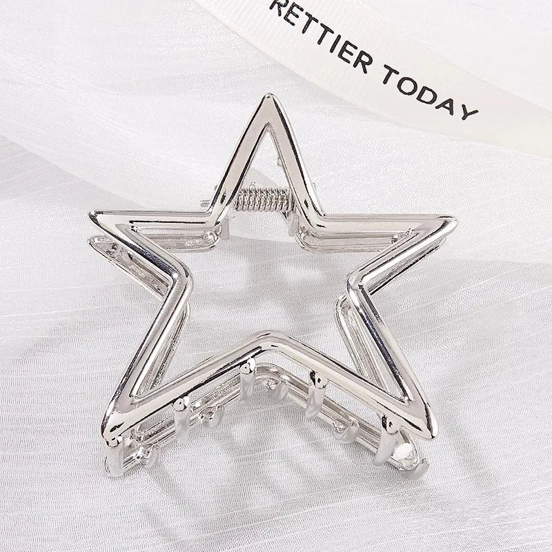 Hollow Star Metal Shark Hair Clip