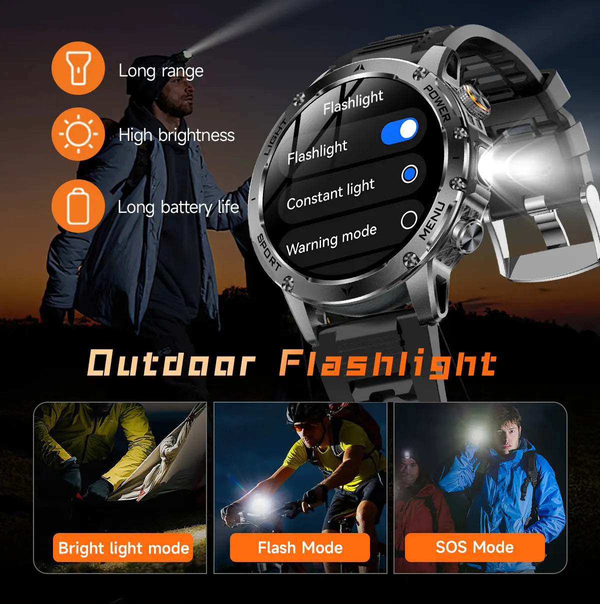 Men's Smartwatch 1.7" – 1000mAh Bluetooth & IP68 Waterproof