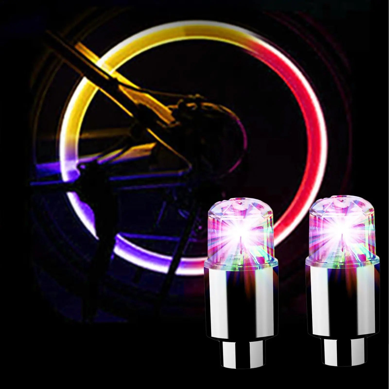 Universal LED Wheel Valve Lights for Cars, Bikes & Motorcycles