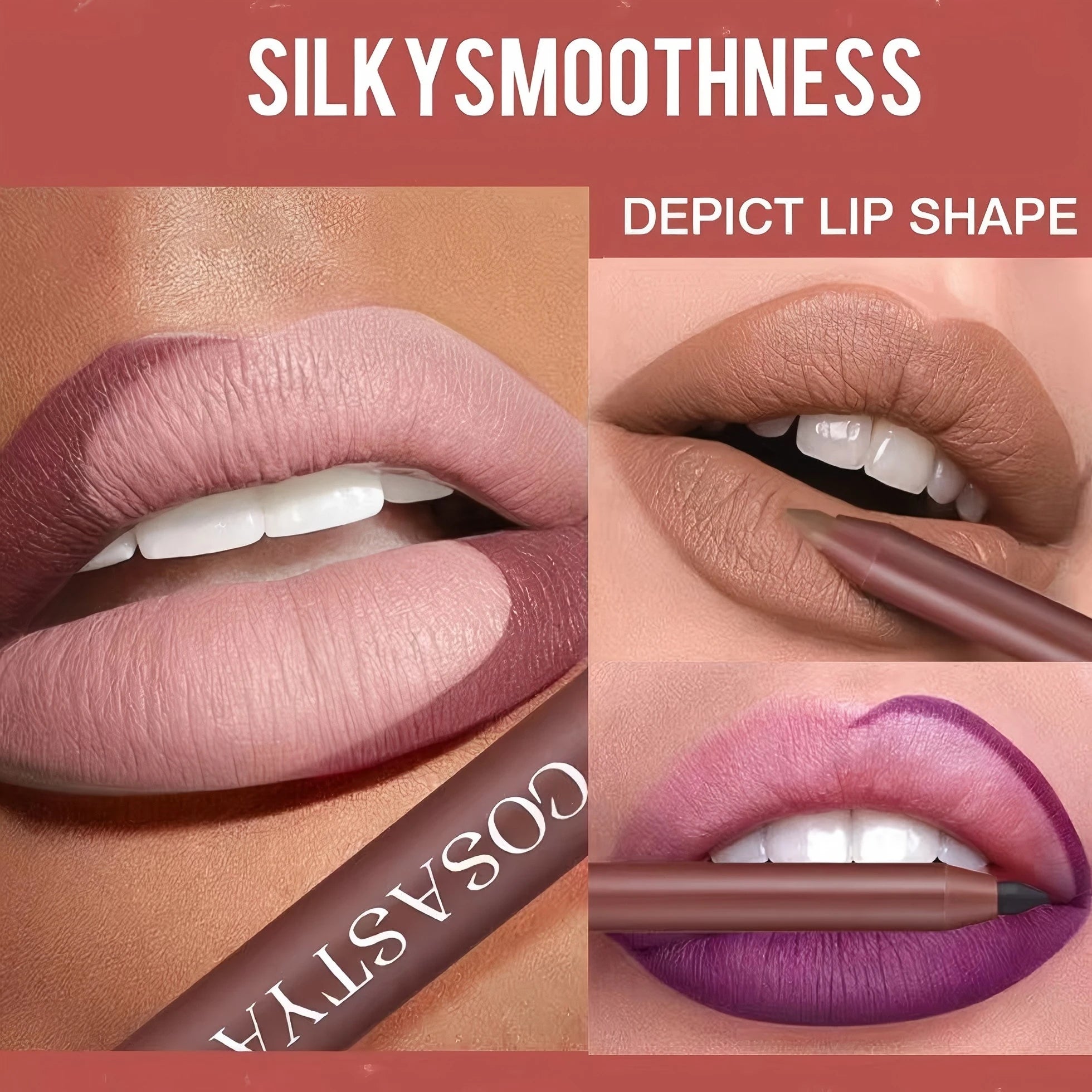 6-Color Waterproof Matte Lip Liner Set