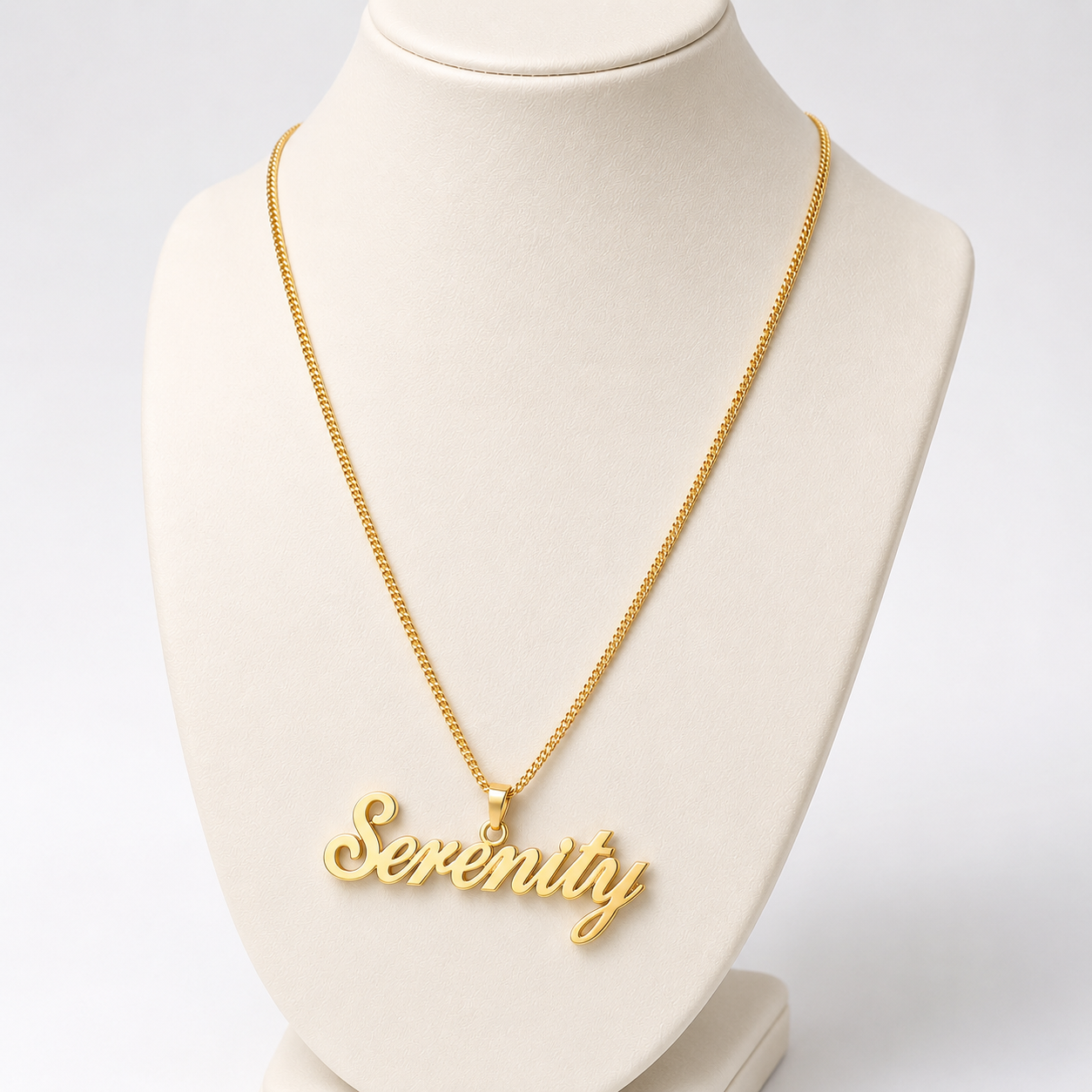 Custom Name Pendant Necklace – Box Chain Choker