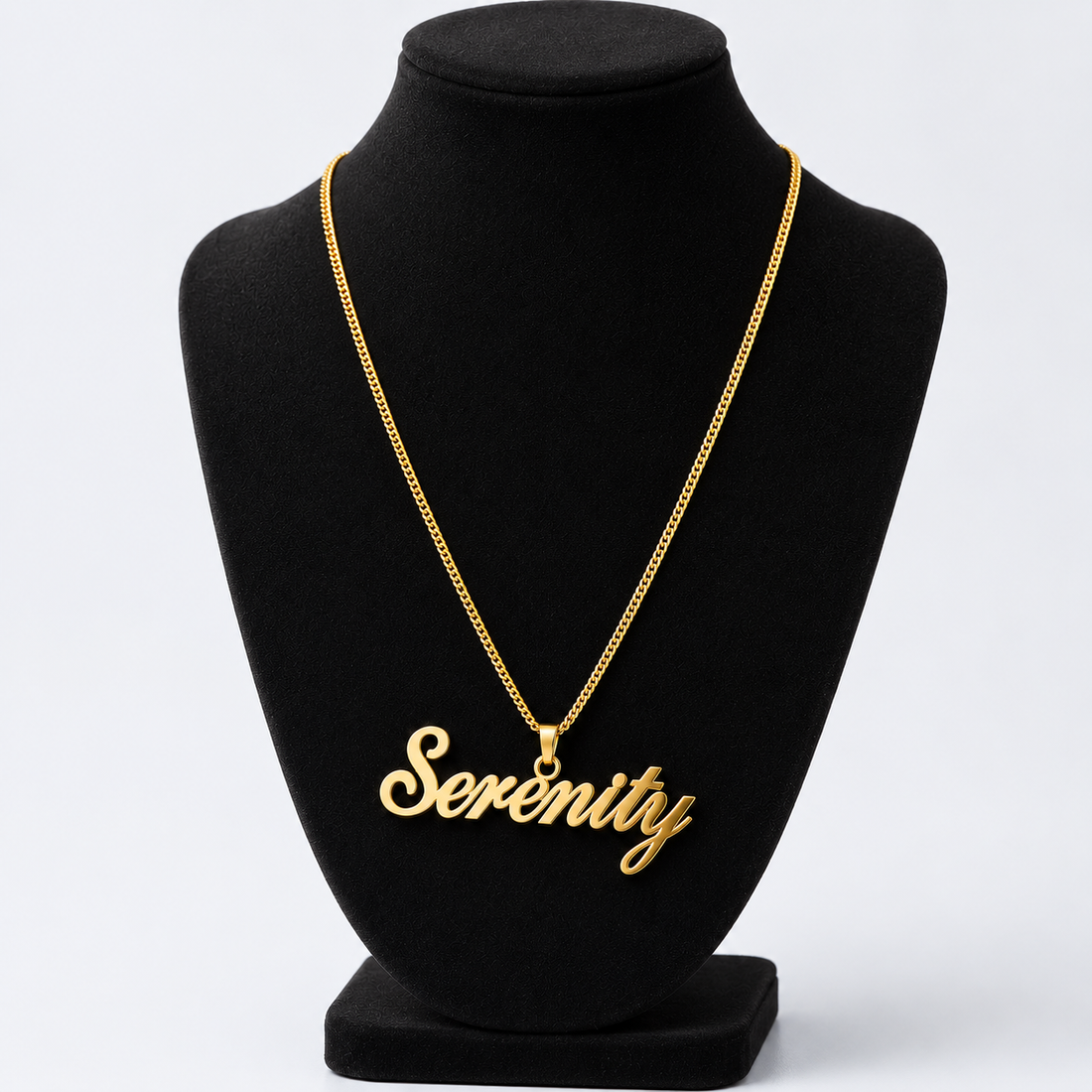 Custom Name Pendant Necklace – Box Chain Choker