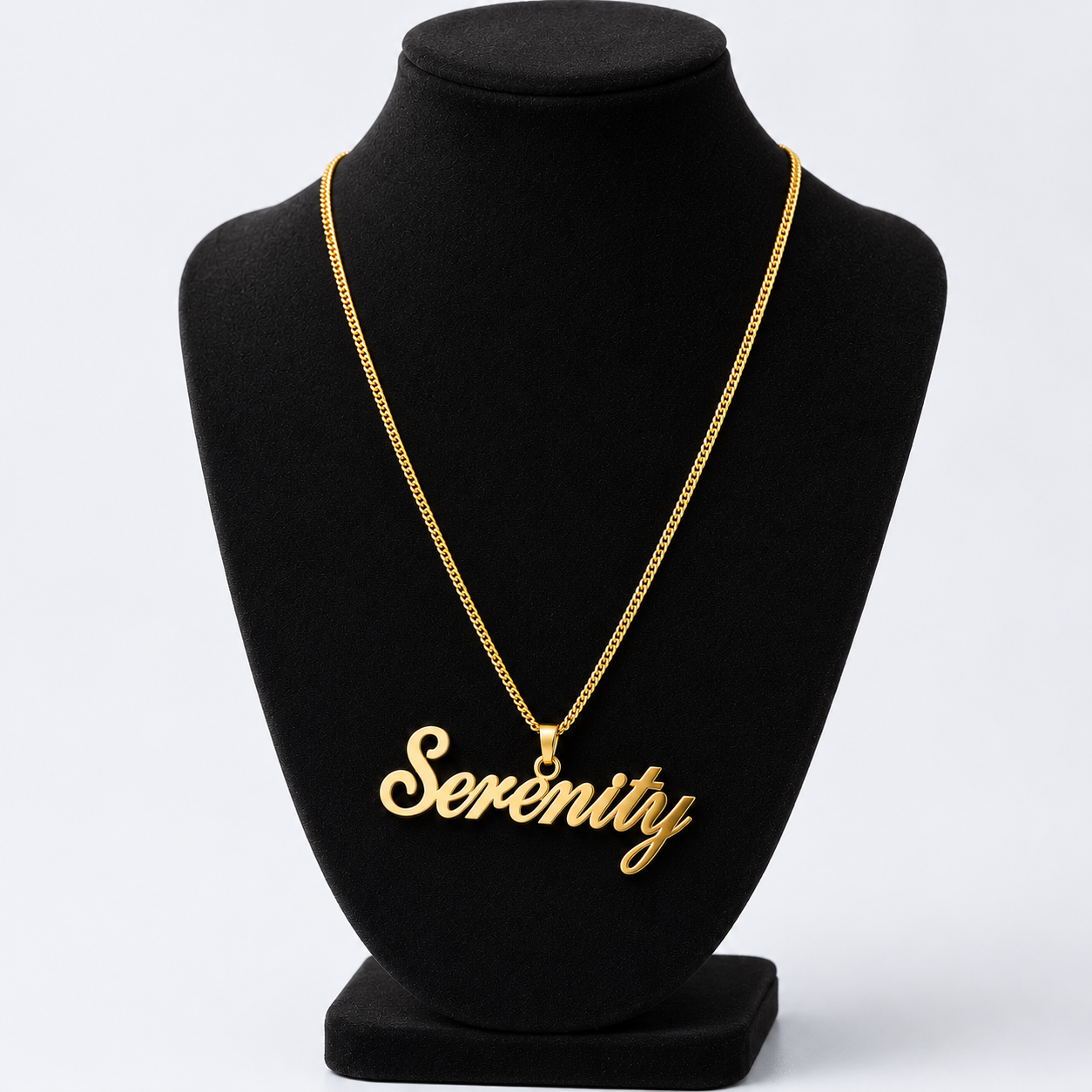 Custom Name Pendant Necklace – Box Chain Choker