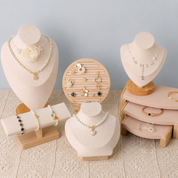 Wood Jewelry Display Stand & Organizer Rack