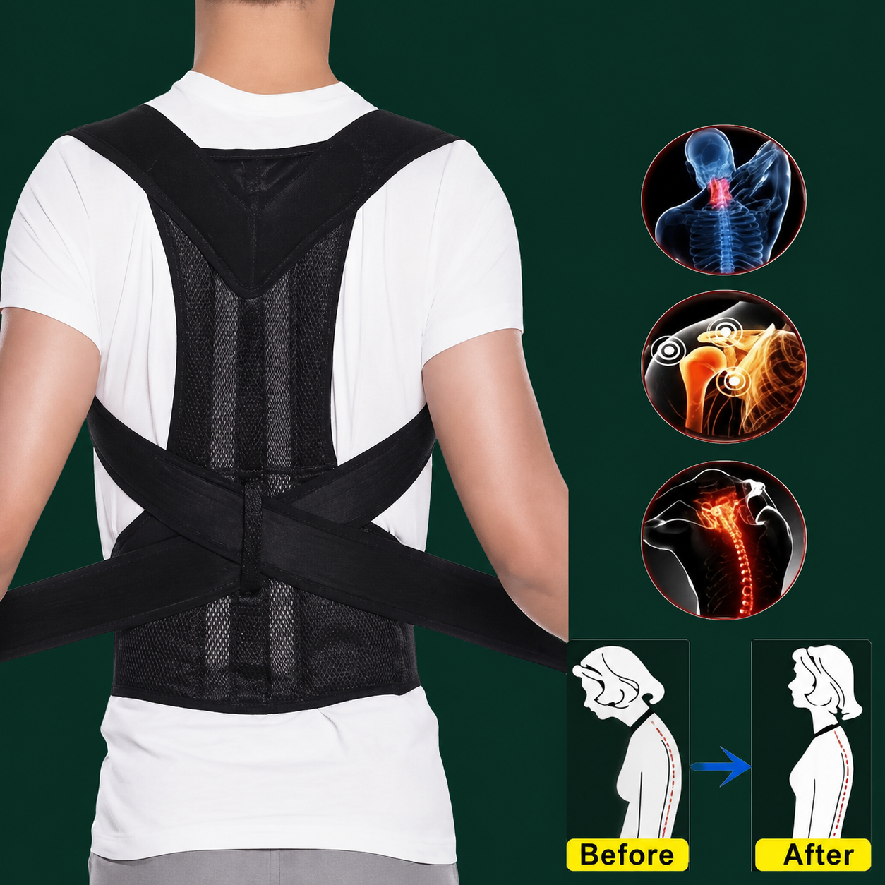 Comfort Fit Posture Corrector for Back and Shoulder Support