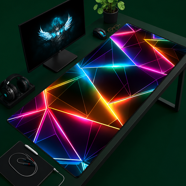 Red & Blue Gradient Gaming Desk Mat
