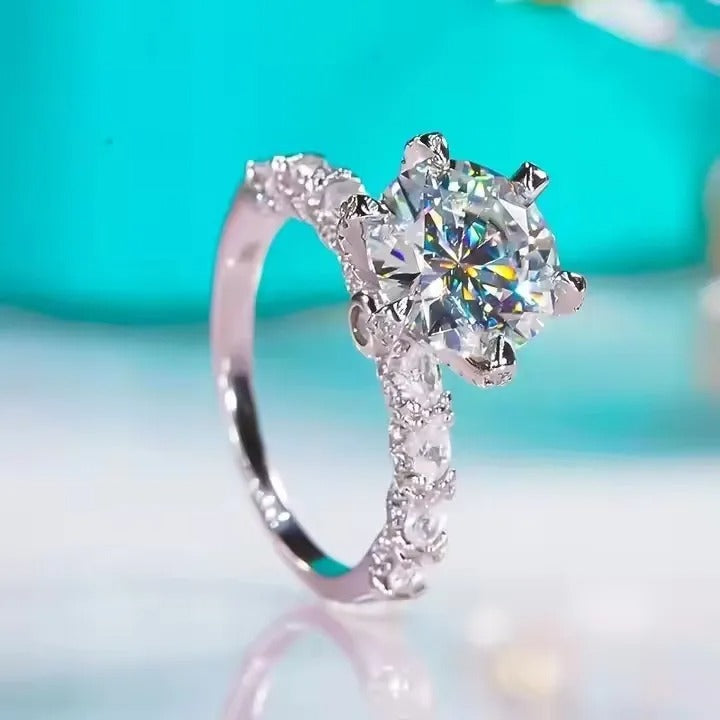 Aurora 3ct Moissanite Platinum Ring