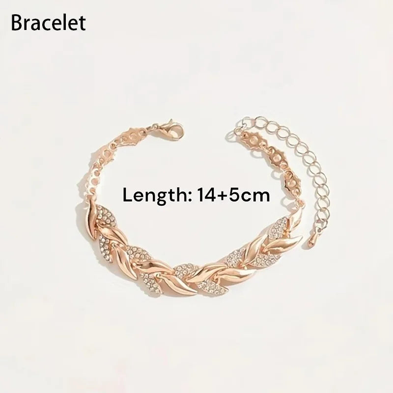 Elegant Rhinestone Fishtail Necklace & Bracelet Set